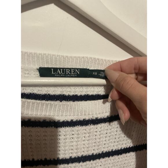 Ralph Lauren Denim Women's Boatneck Knitted Long Sleeve Casual Top Striped XS - Picture 2 of 7